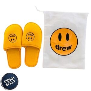 Drew House Mascot Slippers “Golden Yellow” Justin Bieber House Shoes | NEW 😀😀